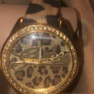 Ladies leopard print watch